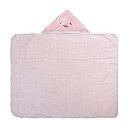 Imagem de Toalha de Banho Com Capuz Bordado E Forro De Fralda Costurado Nos 4 Lados - Bublim Incomfral Baby