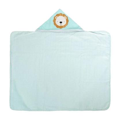 Imagem de Toalha de Banho Com Capuz Bordado E Forro De Fralda Costurado Nos 4 Lados - Bublim Incomfral