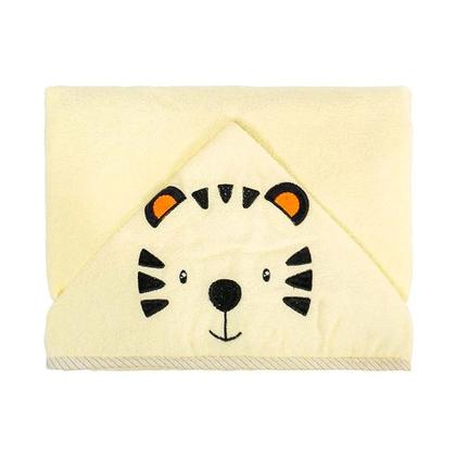 Imagem de Toalha de Banho Com Capuz Bordado E Forro De Fralda Costurado Nos 4 Lados - Bublim Incomfral