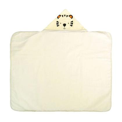 Imagem de Toalha de Banho Com Capuz Bordado E Forro De Fralda Costurado Nos 4 Lados - Bublim Incomfral