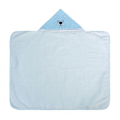 Imagem de Toalha de Banho Com Capuz Bordado E Forro De Fralda Costurado Nos 4 Lados Bublim Incomfral