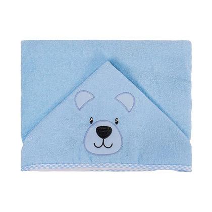 Imagem de Toalha de Banho Com Capuz Bordado E Forro De Fralda Costurado Nos 4 Lados Bublim Incomfral