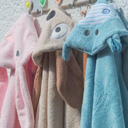 Imagem de Toalha De Banho Com Capuz Infantil Aconchego Camesa 80x100cm