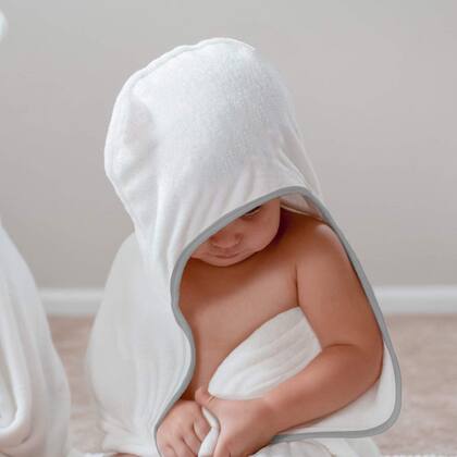 Imagem de Toalha De Banho Com Capuz Laço Bebê Comfort - Cinza - A japonesa