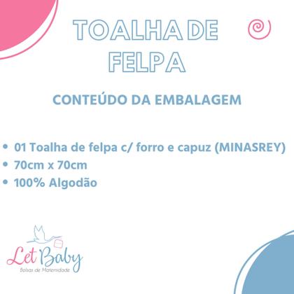 Imagem de Toalha de Banho de Bebê Felpuda Forrada Com Capuz