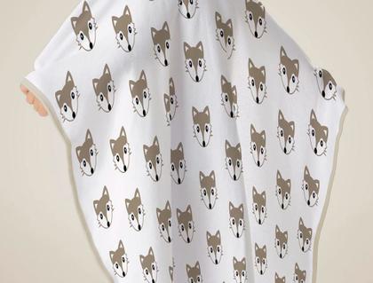 Imagem de Toalha de Banho Estampada com Capuz e Fralda Tecebem