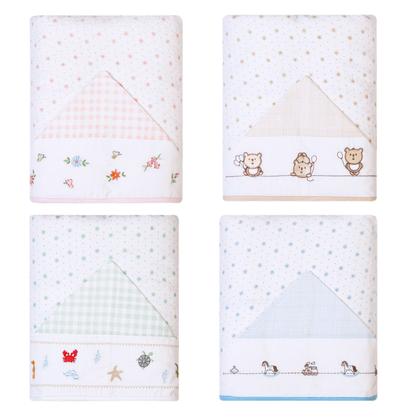 Imagem de Toalha de Banho Felpuda Bebê C/ Forro de Fralda Soft 90x70cm C/Capuz Bordado