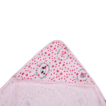 Imagem de Toalha De Banho Felpuda C/ Capuz Amiguinhas Papi 70Cm X 70Cm