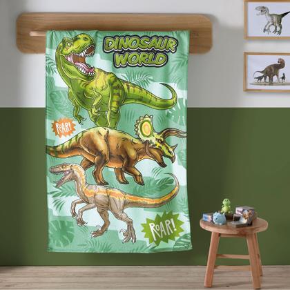 Imagem de Toalha De Banho Felpudo Estampado Dohler 100% Algodão Dino