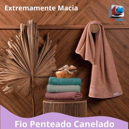 Imagem de Toalha de Banho Fio Penteado Canelado Sonata 100% Algodão Macio Jacquard Appel
