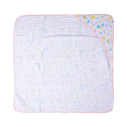 Imagem de Toalha De Banho Fralda Bebê Soft Com Capuz Menino E Menina 80x80cm