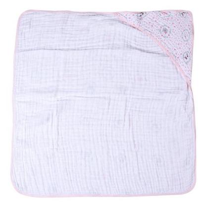 Imagem de Toalha de banho fralda soft com capuz para bebê  papi