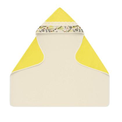 Imagem de Toalha de Banho Grande Bebê com Capuz forrada com fralda dupla 100 Algodão 90x70cm