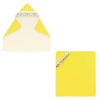 Imagem de Toalha de Banho Grande Bebê com Capuz forrada com fralda dupla 100 Algodão 90x70cm