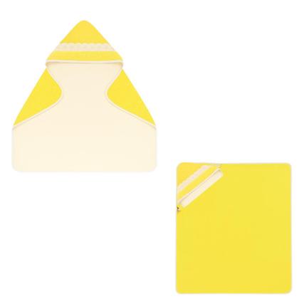 Imagem de Toalha de Banho Grande Bebê com Capuz forrada com fralda dupla 100 Algodão 90x70cm