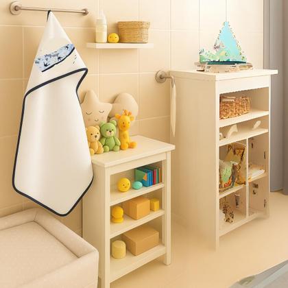 Imagem de Toalha de Banho Grande Bebê com Capuz forrada com fralda dupla 100 Algodão 90x70cm