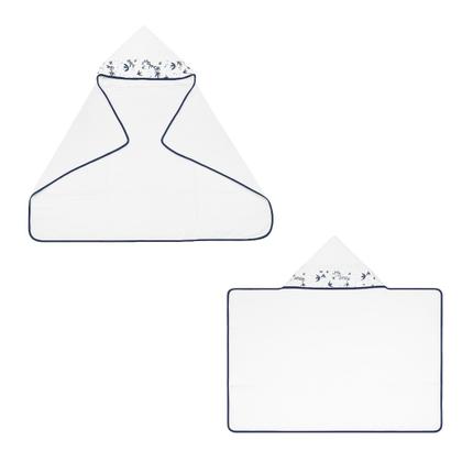 Imagem de Toalha de Banho Grande Bebê com Capuz forrada com fralda dupla 100 Algodão 90x70cm