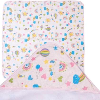 Imagem de Toalha De Banho Infantil Bebe Felpuda C/Capuz 90x70 Menino E Menina