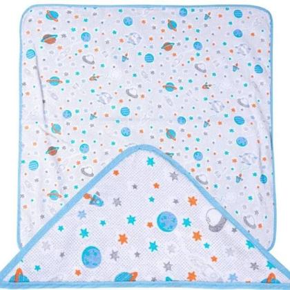 Imagem de Toalha De Banho Infantil Bebe Felpuda C/Capuz 90x70 Menino