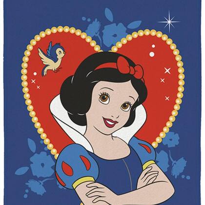 Imagem de Toalha de Banho Infantil Branca de Neve Azul 70x140 Felpuda Aveludada Macia Absorvente Lepper