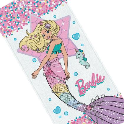 Imagem de Toalha de Banho Infantil Lepper Felpuda Barbie 60cm x 1.20m