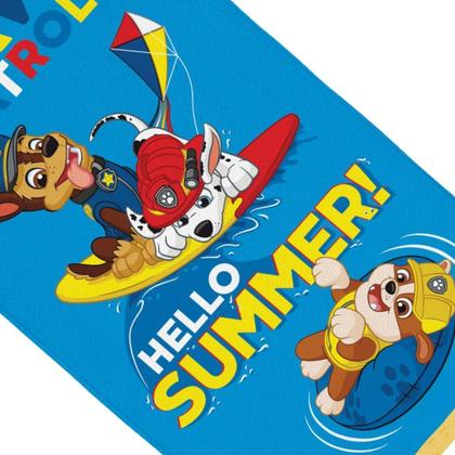 Imagem de Toalha de Banho Infantil Patrulha Canina Meninos Desenho Estampada Aveludada 70cm x 1,40m Lepper