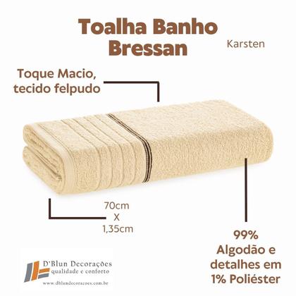 Imagem de Toalha de Banho Karsten Algodão Bressan Fio Penteado 380g Toque Macio 70 x 1,35m
