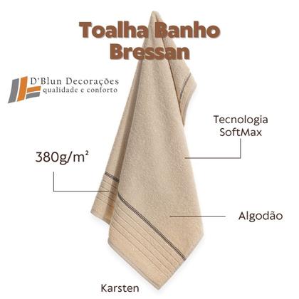 Imagem de Toalha de Banho Karsten Algodão Bressan Fio Penteado 380g Toque Macio 70 x 1,35m