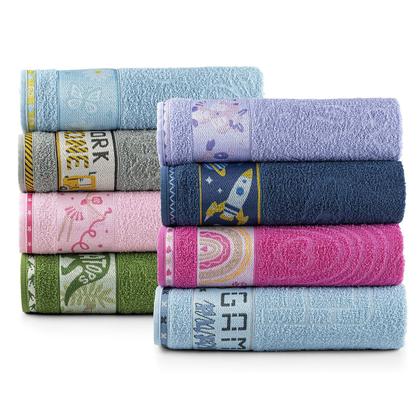 Imagem de Toalha de Banho Kids em Algodão Barrado de Estampa Infantil