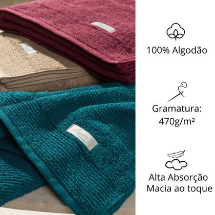 Imagem de Toalha de Banho Maria Tereza 100% Algodão 470g/m² Alta Absorção Grande