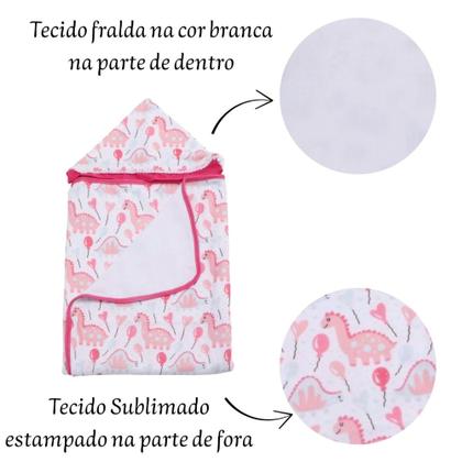 Imagem de Toalha De Banho Para Bebe Estampada Com Capuz Menino Menina