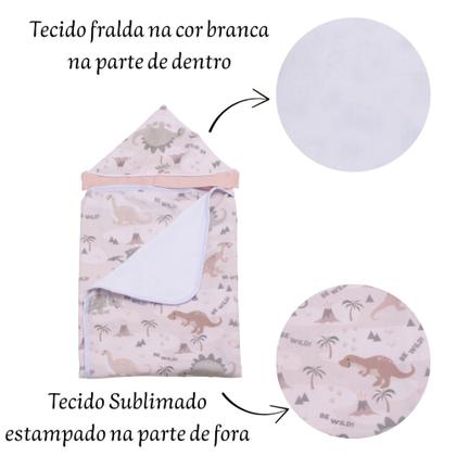 Imagem de Toalha De Banho Para Bebe Estampada Com Capuz Menino Menina