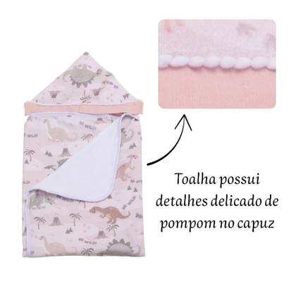 Imagem de Toalha De Banho Para Bebe Estampada Com Capuz Menino Menina