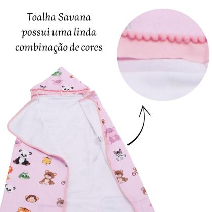 Imagem de Toalha De Banho Para Bebe Estampada Com Capuz Menino Menina