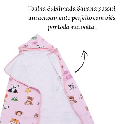 Imagem de Toalha De Banho Para Bebe Estampada Com Capuz Menino Menina