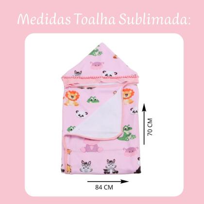 Imagem de Toalha De Banho Para Bebe Estampada Com Capuz Menino Menina