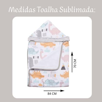Imagem de Toalha De Banho Para Bebe Estampada Com Capuz Menino Menina