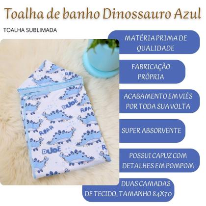 Imagem de Toalha De Banho Para Bebe Estampada Com Capuz Menino Menina