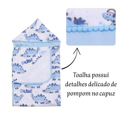 Imagem de Toalha De Banho Para Bebe Estampada Com Capuz Menino Menina