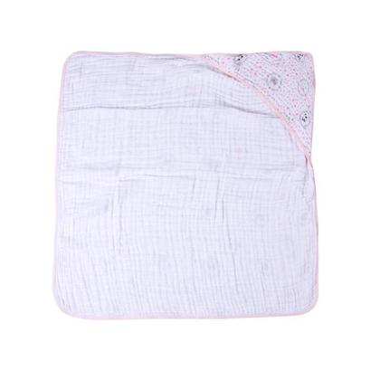 Imagem de Toalha De Banho para Bebê Fralda Soft Especial Capuz Papi Amiguinhas Rosa