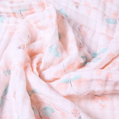 Imagem de Toalha De Banho para Bebê Fralda Soft Especial Capuz Papi Borboletas Rosa