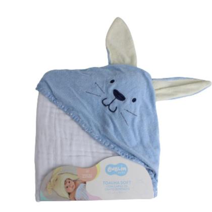 Imagem de Toalha De Banho Soft Bordado Bublim Azul Cachorro 76068-006 - Incomfral