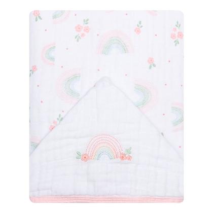 Imagem de Toalha De Banho Soft Luxo Infantil Com 3 Camadas Capuz Bordado 90x75cm - Papi