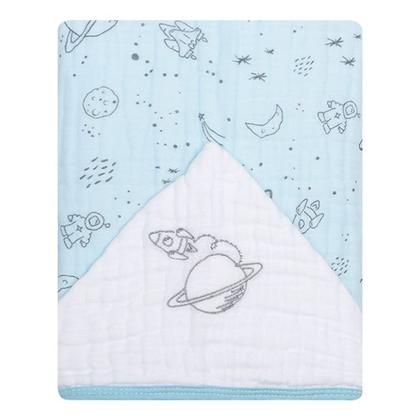 Imagem de Toalha De Banho Soft Luxo Infantil Com 3 Camadas Capuz Bordado 90x75cm - Papi