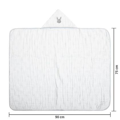 Imagem de Toalha De Banho Soft Luxo Infantil Com 3 Camadas Capuz Bordado 90x75cm - Papi