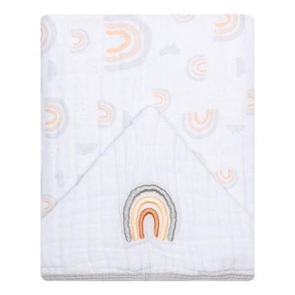 Imagem de Toalha De Banho Soft Luxo Infantil Com 3 Camadas Capuz Bordado 90x75cm - Papi