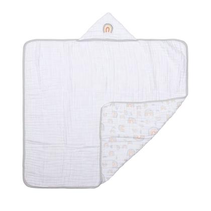 Imagem de Toalha De Banho Soft Luxo Infantil Com 3 Camadas Capuz Bordado 90x75cm - Papi