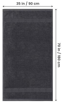 Imagem de Toalha de banho Utopia Towels Luxurious Jumbo 100% algodão 600GSM cinza