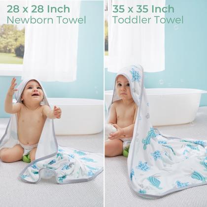Imagem de Toalha de bebê Momcozy Soft & Absorvente com tartaruga marinha com capuz