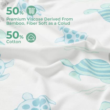 Imagem de Toalha de bebê Momcozy Soft & Absorvente com tartaruga marinha com capuz
